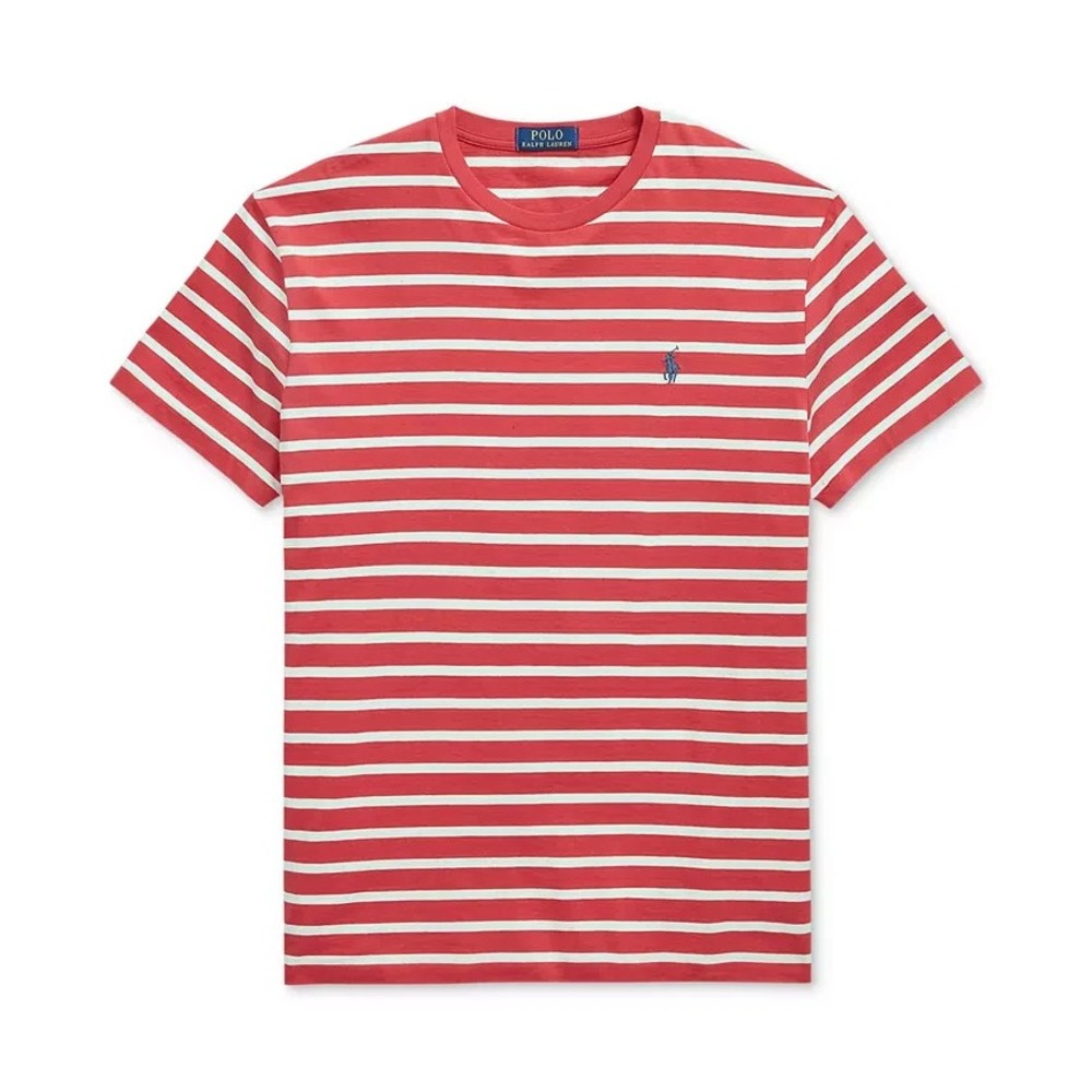 NWT MENS POLO RALPH LAUREN S/S T-SHIRT~SZ XL TALL~STRIPES/RED